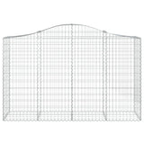 Arched Gabion Baskets 12 pcs 200x50x120/140 cm Galvanised Iron 3145671
