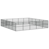 Dog Playpen 20 Panels Black Galvanised Steel 3209556