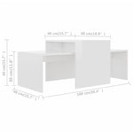 Coffee Table Set High Gloss White 100x48x40 cm Engineered Wood 802918