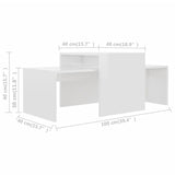 Coffee Table Set High Gloss White 100x48x40 cm Engineered Wood 802918
