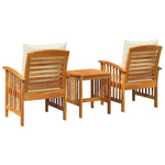 Garden Sofa Set with Cushion 3 pcs Brown Solid acacia wood 4106447