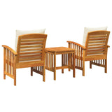 Garden Sofa Set with Cushion 3 pcs Brown Solid acacia wood 4106447