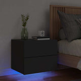 Wall-mounted Bedside Cabinet Black Engineered wood Standard 836814