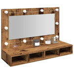 ZNTS Mirror Cabinet with LED Old Wood 90x31.5x62 cm 857005