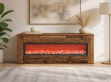Electric Fireplace Old Wood 114 x 18 x 58.5 cm Engineered wood 8021061