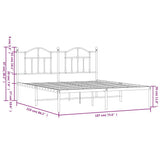 Metal Bed Frame without Mattress with Headboard Black 183x213cm 353444