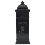 43888 Pillar Letterbox Aluminium Vintage Style Rustproof Black