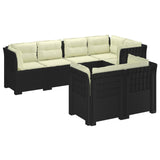 7-Seater Garden Sofa with Cushions Rattan Look PP Anthracite 3444158