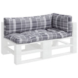 Pallet Cushions 3 pcs Grey Check Fabric 360958