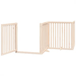 Dog Gate with Door Foldable 6 Panels 480 cm Poplar Wood 3155669