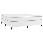 ZNTS Bed Frame without Mattress White Super King Faux Leather 3121219