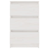 Bedside Cabinet White 40x29.5x64 cm Solid Pine Wood 808085