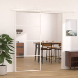 Sliding Door ESG Glass and Aluminium 90x205 cm White 151660