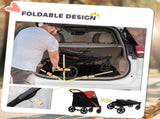 One-Click Foldable Pet Stroller, with Universal Wheels, Shock absorber, for Medium and Large Dogs T3398P349600
