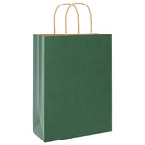 Paper Bags 250 pcs with Handles Green 26x12x35 cm 4101730