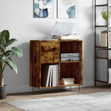 Record Cabinet Smoked Oak 84.5x38x89 cm Engineered Wood 831777