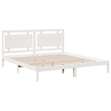 Extra Long Bed Frame without Mattress White 200x220 cm Solid Wood 3309208