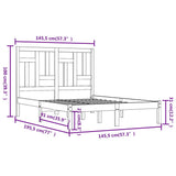 Bed Frame White Solid Pine Wood Double Modern Bed Frame 3104524