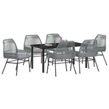 Garden Dining Set with Cushion 7 pcs Grey Poly Rattan 3380887