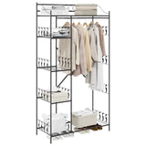 Open Wardrobe with Shelf Black 101 x 43 x 188 cm Steel 42021359