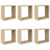 Wall Cube Shelves 6 pcs Sonoma Oak 30x15x30 cm 807009