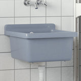 Sink Washbasin for Wall Mounting Grey 40x40x24 cm Resin 4002796