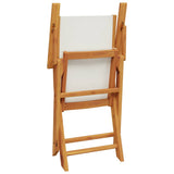 Garden Chairs 2 pcs Cream White Solid Wood Acacia and Fabric 367669