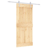 Sliding Door with Hardware Set 90x210 cm Solid Wood Pine 3203011