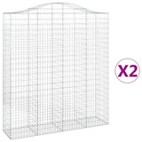 Arched Gabion Baskets 2 pcs 200x50x220/240 cm Galvanised Iron 3145766