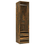 Wardrobe with Drawers Smoked Oak 50x50x200 cm Engineered Wood 815348