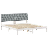 Bed Frame with Upholstered Headboard White 180 x 200 cm 3394387