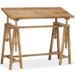 ZNTS Drafting Table Solid Mango Wood 116x50x76 cm 244948