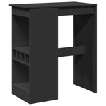 ZNTS Bar Table with Racks Black 90x47.5x103.5 cm Engineered Wood 854338