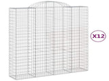 Arched Gabion Baskets 12 pcs 200x50x220/240 cm Galvanised Iron 3146456