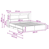 Bed Frame with Storage Grey Sonoma 200 x 200 cm Engineered Wood 3434072