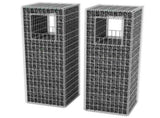 142542 Gabion Basket Posts/Planters 2 pcs Steel 50x50x160 cm