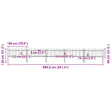 Garden Fence with Hoop Top Steel 892.5x80 cm Black 277651