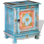 ZNTS Nightstand Solid Mango Wood Blue 243970