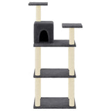 Cat Tree with Sisal Scratching Posts Dark Grey 118.5 cm 171429
