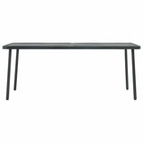 7 Piece Garden Dining Set Steel Dark Grey 3074477