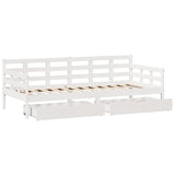 Daybed with Drawers without Mattress White 90x200 cm Solid Wood 3302139