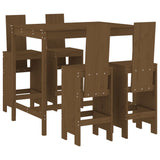 5 Piece Garden Bar Set Honey Brown Solid Wood Pine 3157778