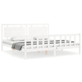 Bed Frame without Mattress White 200x200 cm Solid Wood Pine 3192187