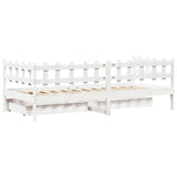Daybed with Drawers without Mattress White 90x190 cm Single Solid Wood 3302131
