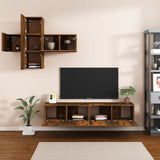 7 Piece TV Cabinet Set Smoked Oak Engineered Wood 3114507