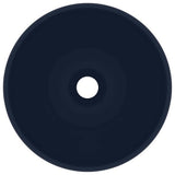 Luxury Bathroom Basin Round Matt Dark Blue 32.5x14 cm Ceramic 146968