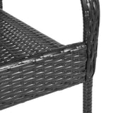 Dining Chair Set of 2 Black PE rattan and powder-coated steel 44238