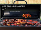 Steel Charcoal BBQ, with Ash Catcher and Warming Rack T3398P320099