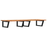 Basin Shelf Wall Mounted Steel and Solid Wood Acacia 3302839