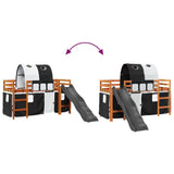 Kids' Loft Bed with Tunnel White&Black 80x200 cm Solid Wood Pine 3309098